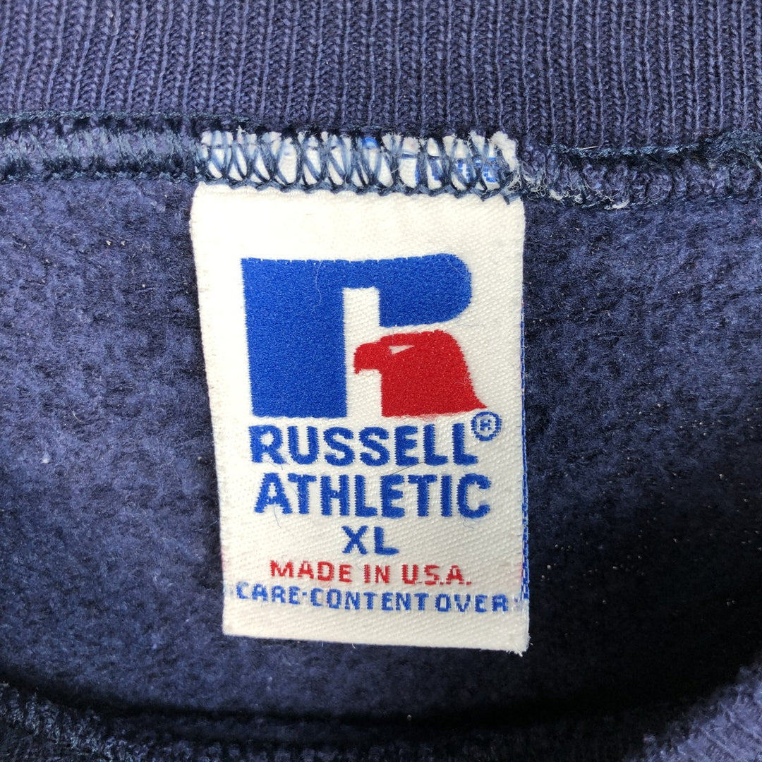 90'S Russell plain blank sweatshirt, sweatshirt, made in USA, men's XL size, vintage cotton navy blue type Vintage Second Hand