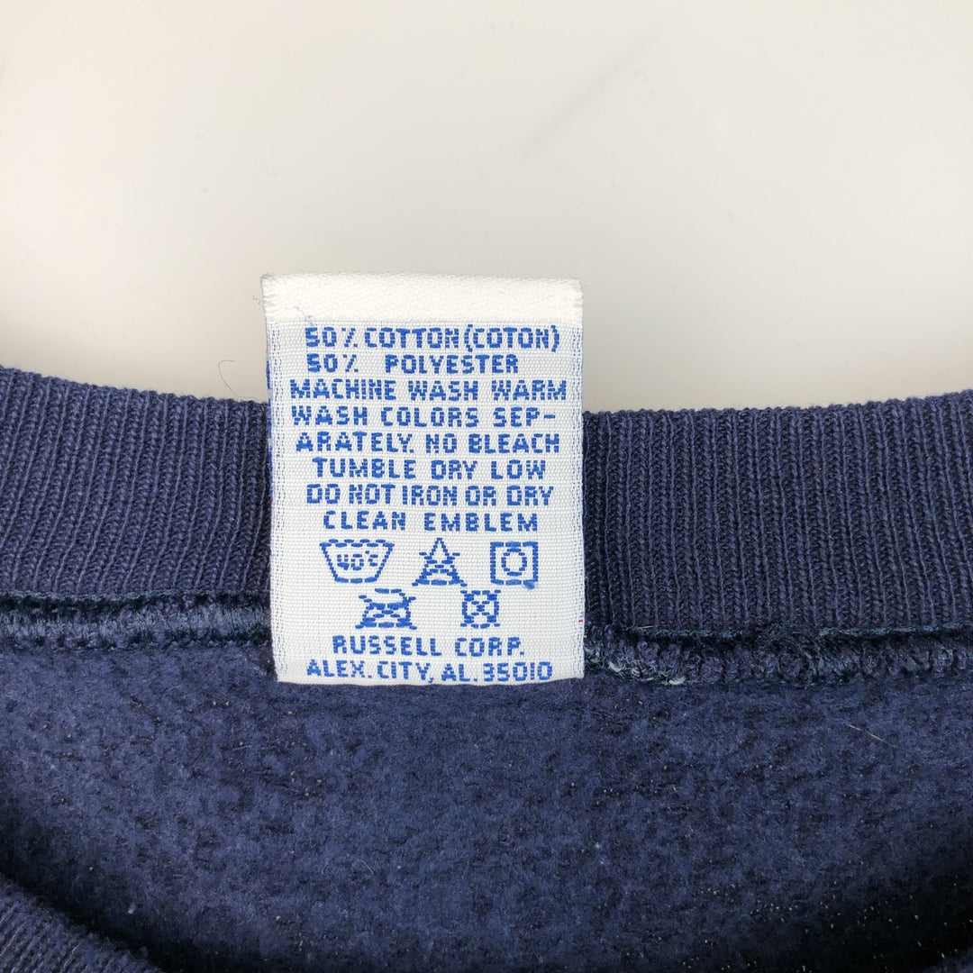 90'S Russell plain blank sweatshirt, sweatshirt, made in USA, men's XL size, vintage cotton navy blue type Vintage Second Hand