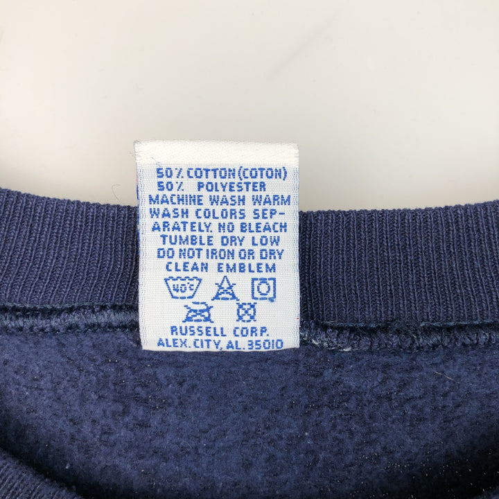 90'S Russell plain blank sweatshirt, sweatshirt, made in USA, men's XL size, vintage cotton navy blue type Vintage Second Hand