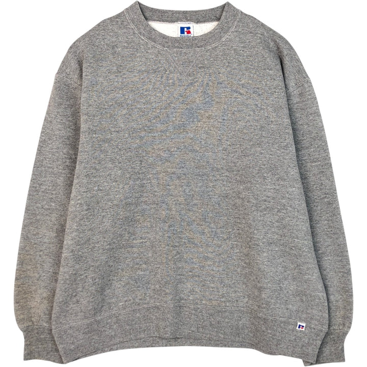 90'S Russell plain blank sweatshirt, sweatshirt, made in USA, men's XL size, vintage polyester gray type Vintage Second Hand