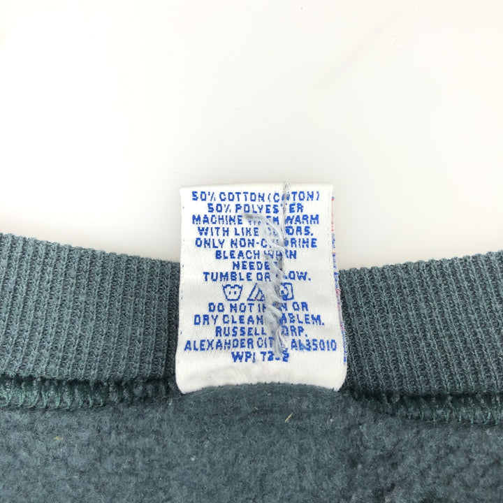 90'S Russell plain blank sweatshirt, sweatshirt, men's XXL size, vintage cotton Green type dark green Vintage Second Hand