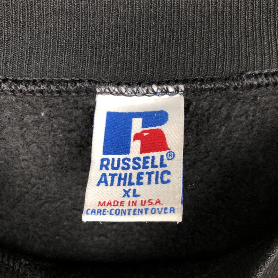 90'S Russell plain blank sweatshirt, sweatshirt, made in USA, men's XL size, vintage cotton black type Vintage Second Hand