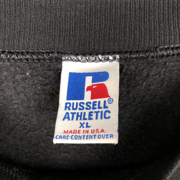 90'S Russell plain blank sweatshirt, sweatshirt, made in USA, men's XL size, vintage cotton black type Vintage Second Hand