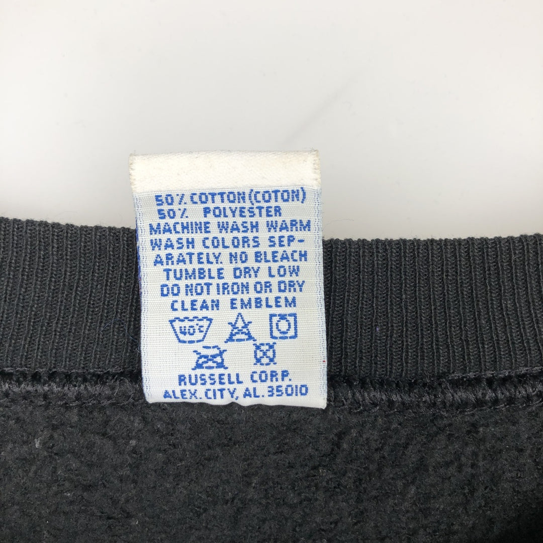 90'S Russell plain blank sweatshirt, sweatshirt, made in USA, men's XL size, vintage cotton black type Vintage Second Hand