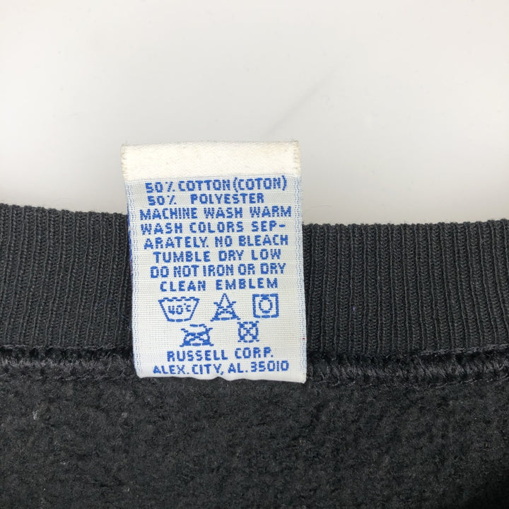 90'S Russell plain blank sweatshirt, sweatshirt, made in USA, men's XL size, vintage cotton black type Vintage Second Hand