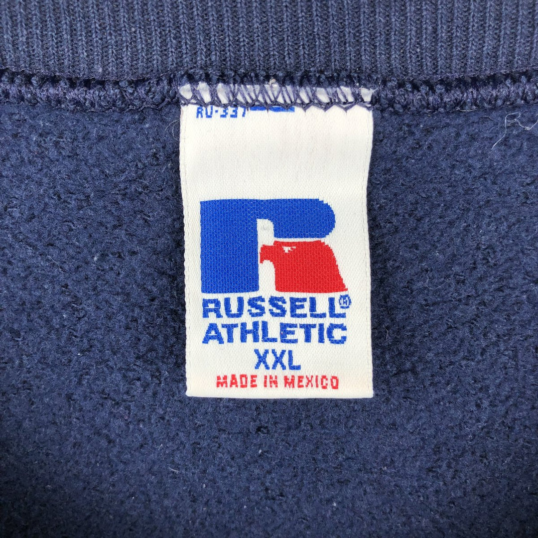 90'S Russell plain blank sweatshirt, sweatshirt, men's XXL size, vintage cotton navy blue type Vintage Second Hand