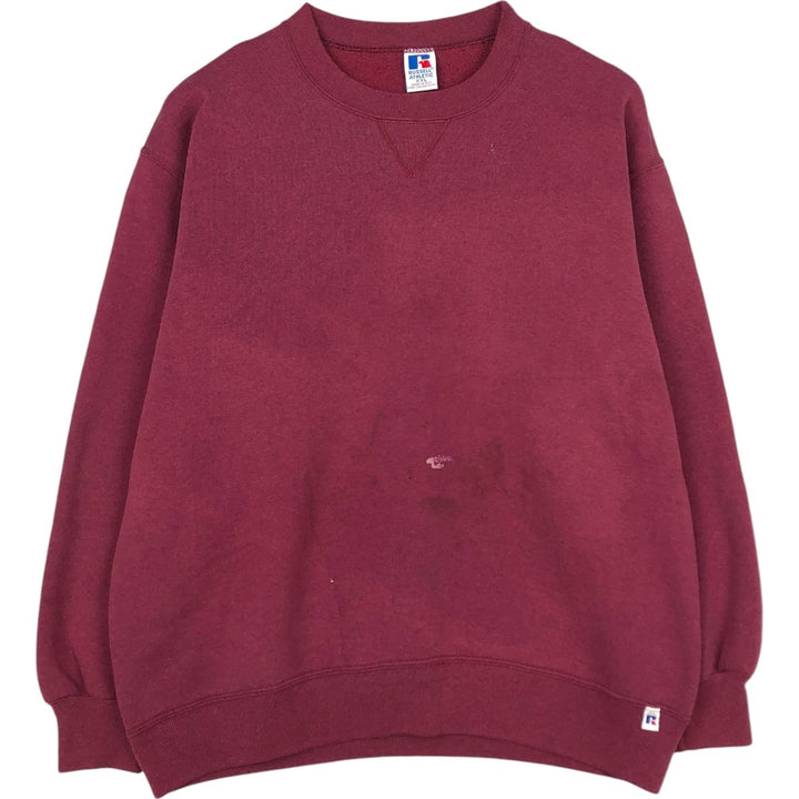 90'S Russell plain blank sweatshirt, sweatshirt, made in USA, men's XXL, vintage cotton red type Vintage Second Hand