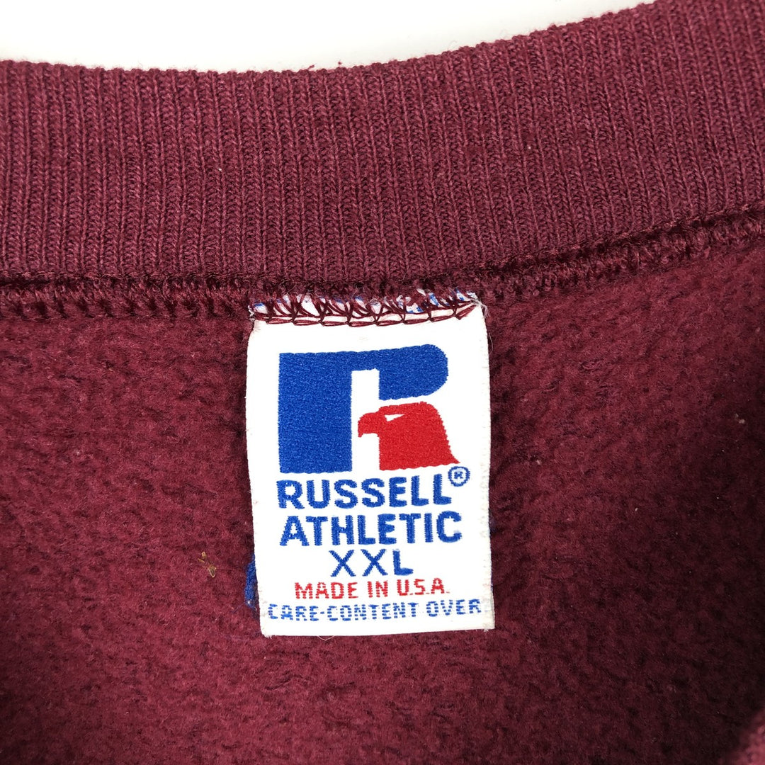 90'S Russell plain blank sweatshirt, sweatshirt, made in USA, men's XXL, vintage cotton red type Vintage Second Hand