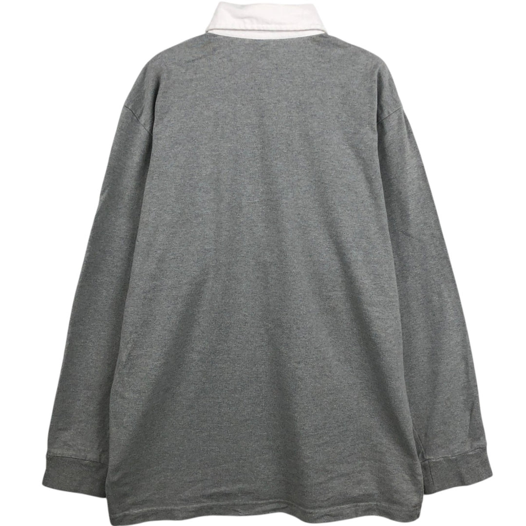 OLD NAVY Long-Sleeve Rugby Shirt, Men's Size L (approx.) cotton gray type Vintage Second Hand
