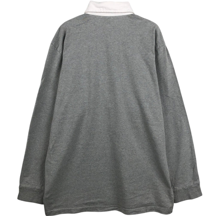 OLD NAVY Long-Sleeve Rugby Shirt, Men's Size L (approx.) cotton gray type Vintage Second Hand