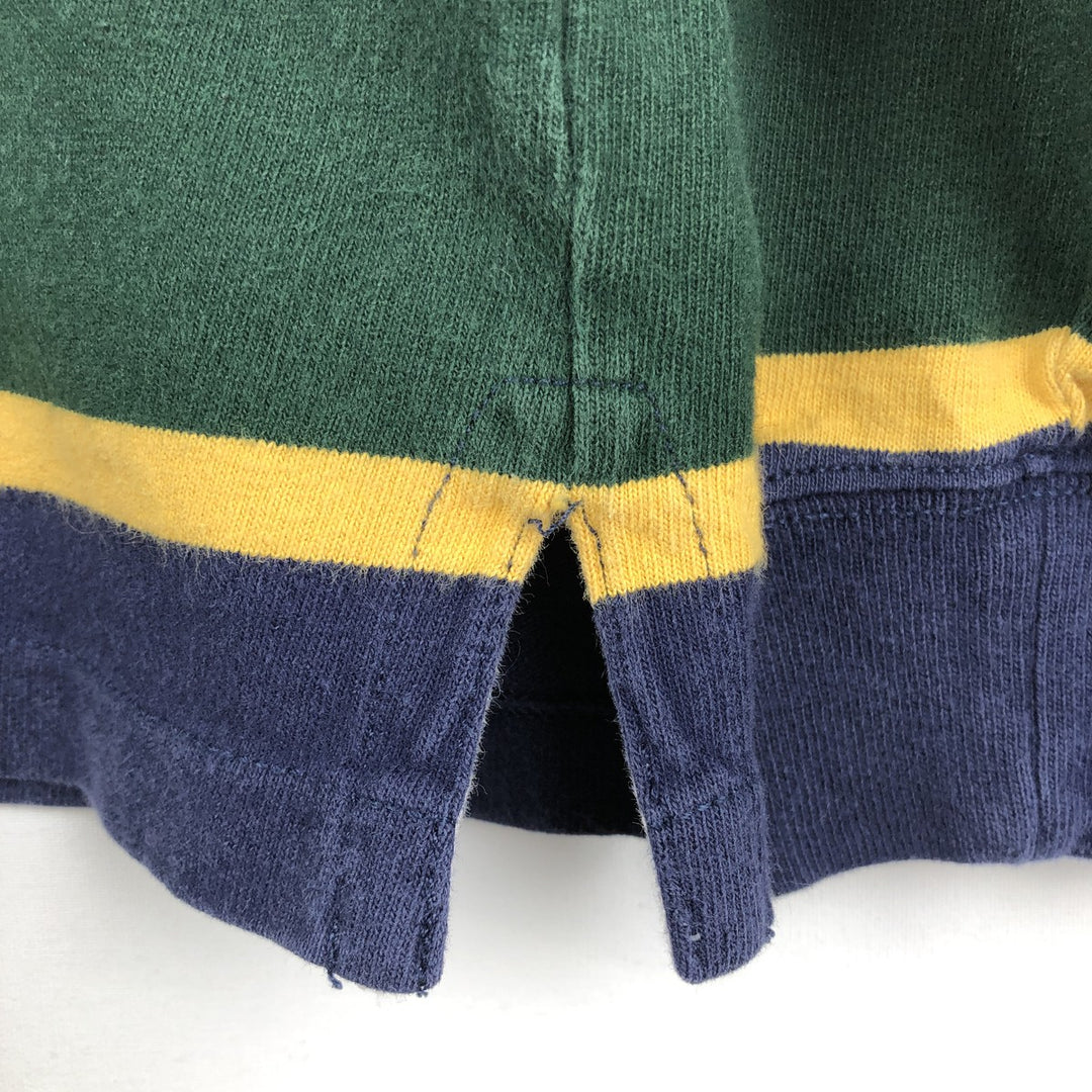 Ralph Lauren POLO RALPH LAUREN Striped Pattern Multi-Stripe Long-Sleeve Rugby Shirt, Men's Size S (approx.) cotton green type Vintage Second Hand