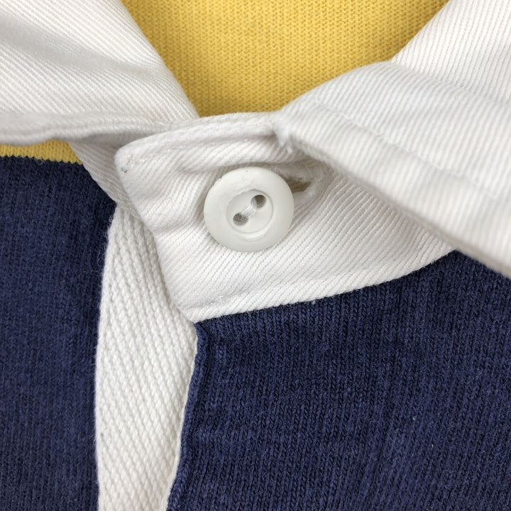 Ralph Lauren LAUREN Striped Pattern Long-Sleeve Rugby Shirt, Men's Size XL (approx.) cotton yellow type Vintage Second Hand