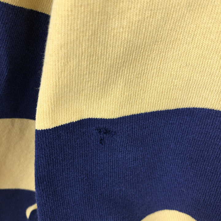 Ralph Lauren LAUREN Striped Pattern Long-Sleeve Rugby Shirt, Men's Size XL (approx.) cotton yellow type Vintage Second Hand