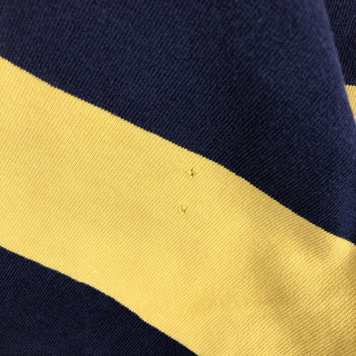 Ralph Lauren LAUREN Striped Pattern Long-Sleeve Rugby Shirt, Men's Size XL (approx.) cotton yellow type Vintage Second Hand