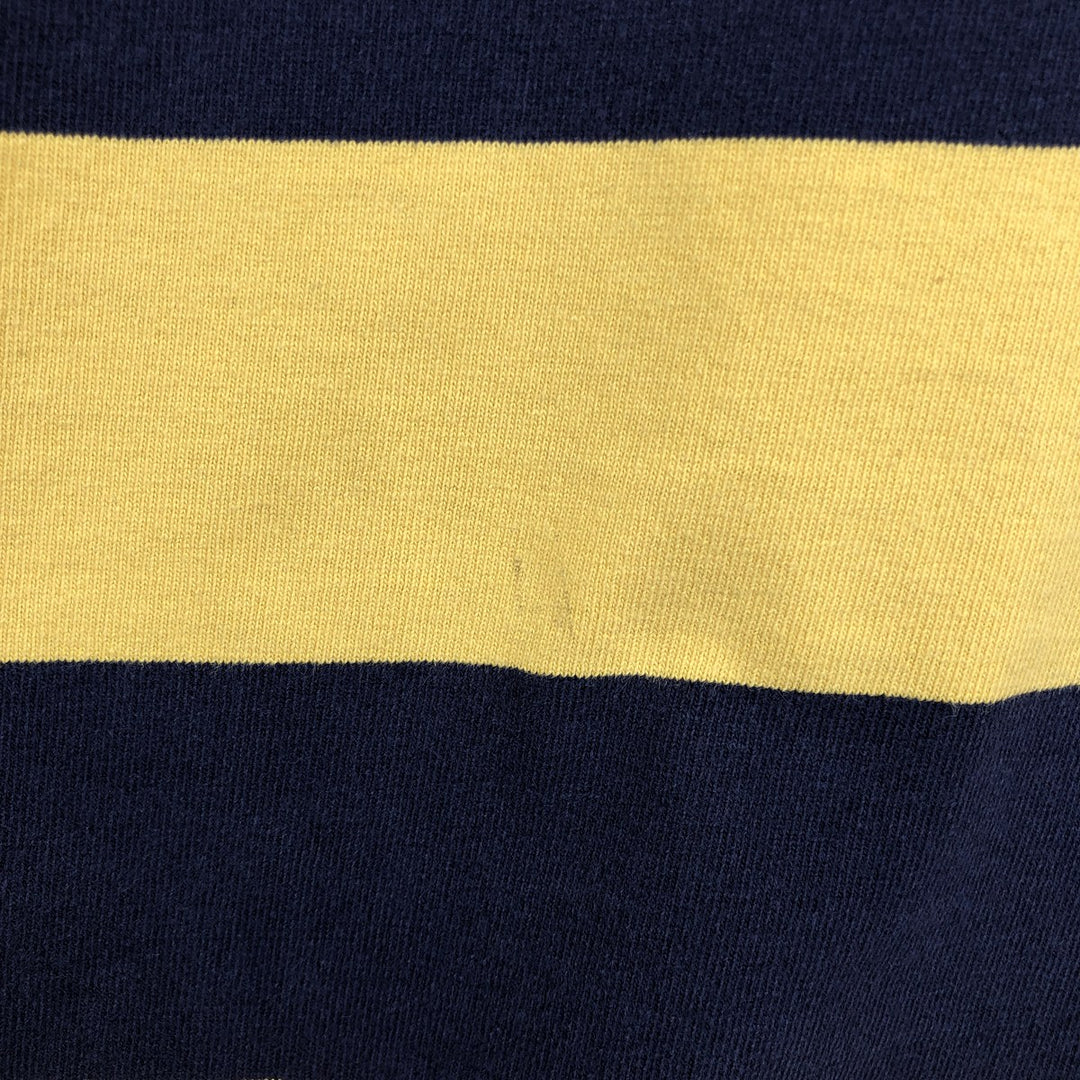 Ralph Lauren LAUREN Striped Pattern Long-Sleeve Rugby Shirt, Men's Size XL (approx.) cotton yellow type Vintage Second Hand