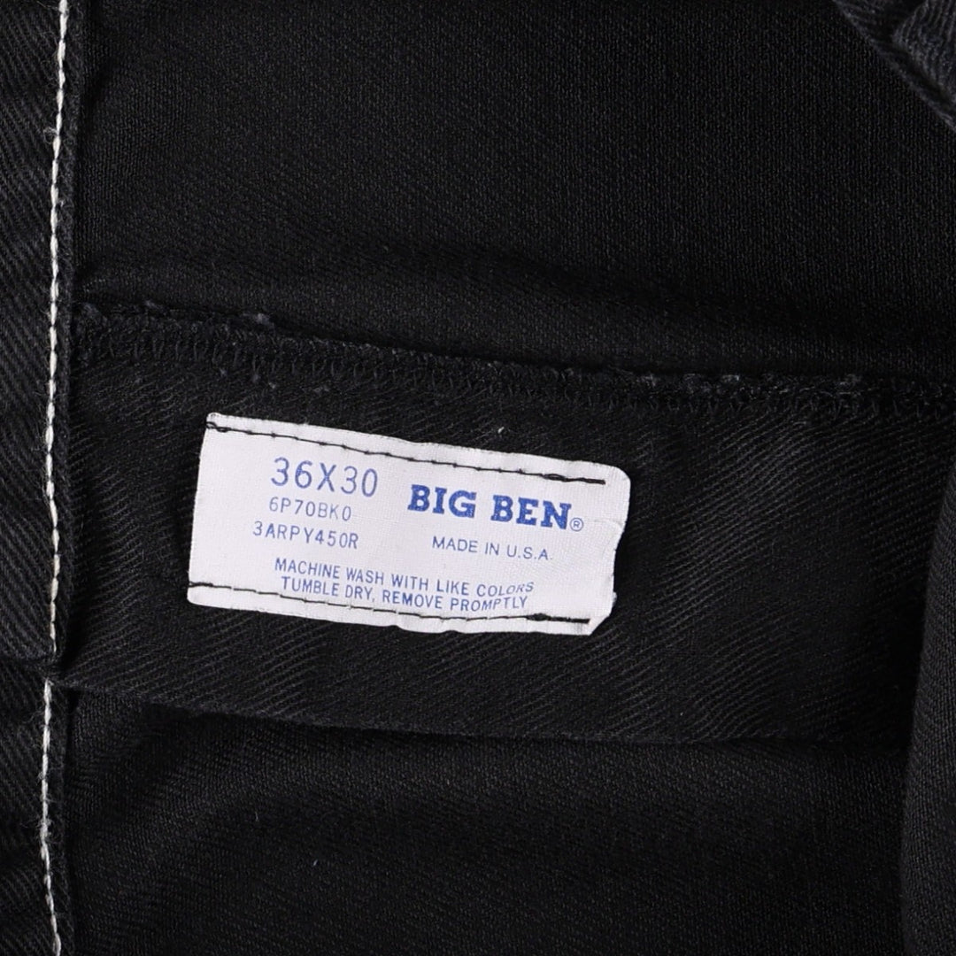 80s-90'S Big Ben work pants, made in USA, men's size W35 equivalent, vintage. unclear black type Vintage Second Hand