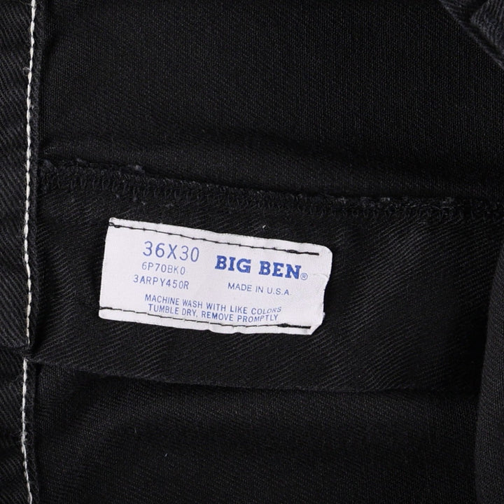 80s-90'S Big Ben work pants, made in USA, men's size W35 equivalent, vintage. unclear black type Vintage Second Hand