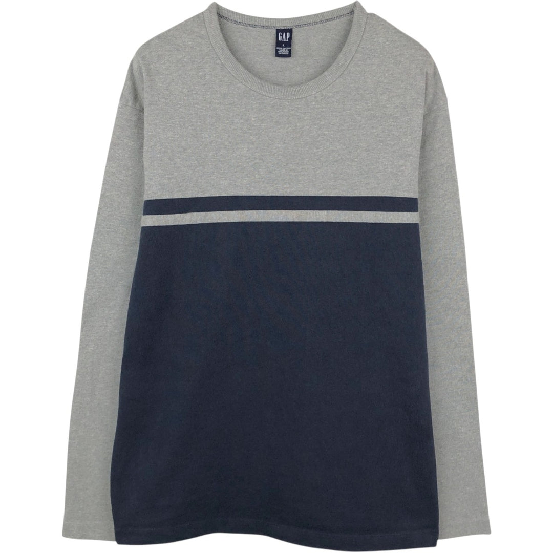 90'S GAP Long-Sleeve T-Shirt, Men's Size L (Equivalent), Vintage cotton gray type Vintage Second Hand