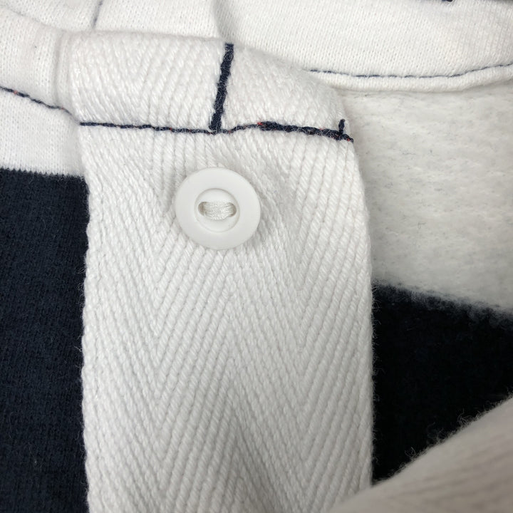 Ralph Lauren POLO RALPH LAUREN Striped Pattern Sweatshirt Pullover Hoodie, Men's Size S (approx.) cotton navy blue type Vintage Second Hand