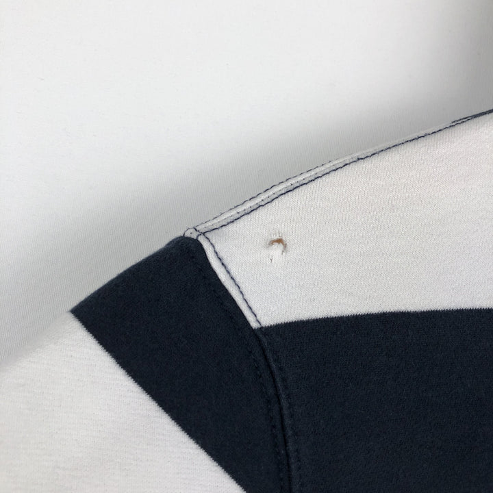 Ralph Lauren POLO RALPH LAUREN Striped Pattern Sweatshirt Pullover Hoodie, Men's Size S (approx.) cotton navy blue type Vintage Second Hand