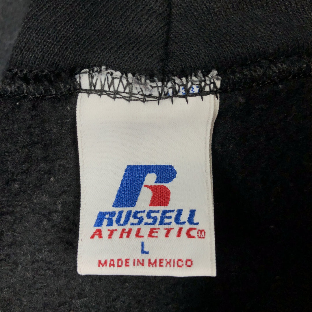 Russell Blank Sweatshirt Hoodie (Men's Size L) cotton black type Vintage Second Hand