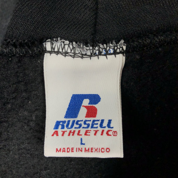 Russell Blank Sweatshirt Hoodie (Men's Size L) cotton black type Vintage Second Hand