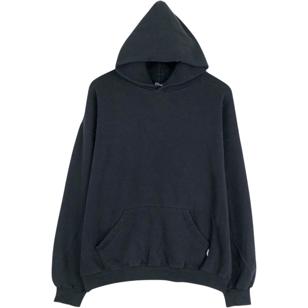 Russell Blank Sweatshirt Hoodie (Men's Size XL) cotton black type Vintage Second Hand