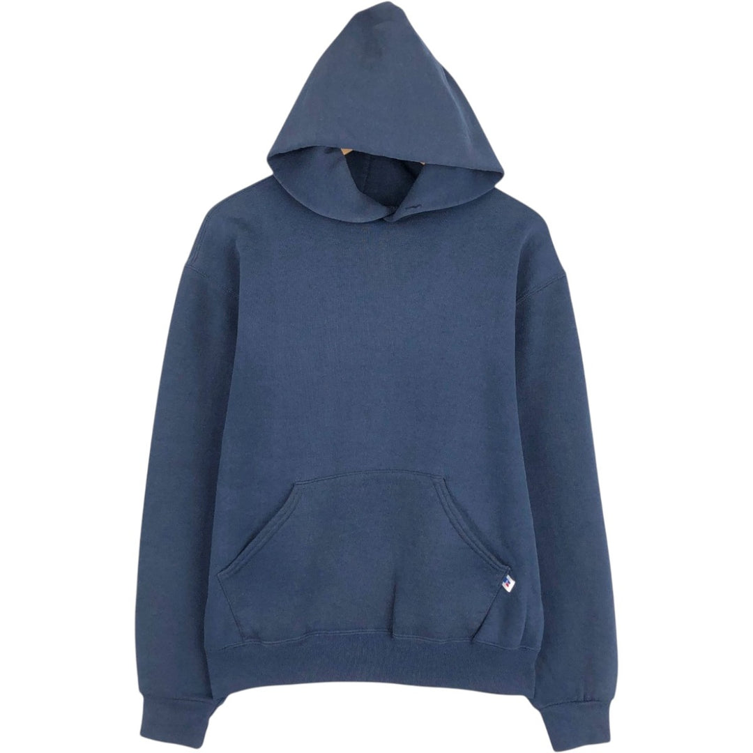 90'S Russell plain blank sweatshirt hoodie men's M size vintage cotton navy blue type Vintage Second Hand