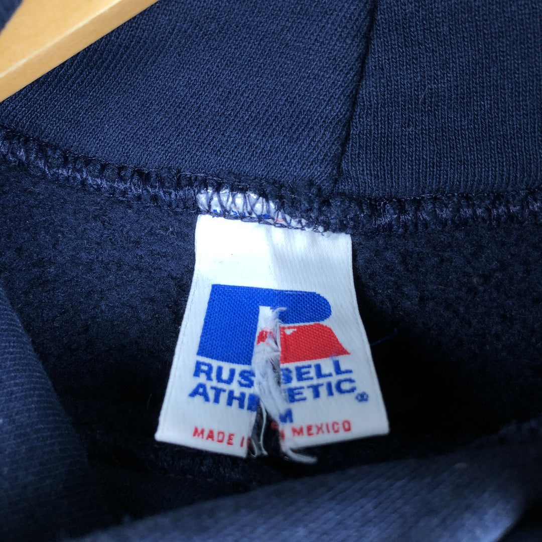 90'S Russell plain blank sweatshirt hoodie men's M size vintage cotton navy blue type Vintage Second Hand