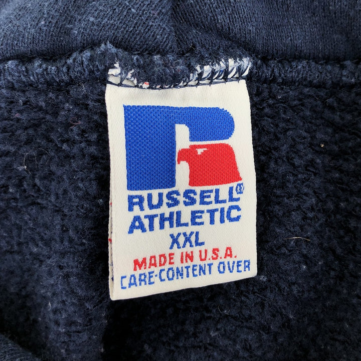 Vintage 90'S Russell blank sweatshirt, made in the USA, size XXL. cotton navy blue type Vintage Second Hand