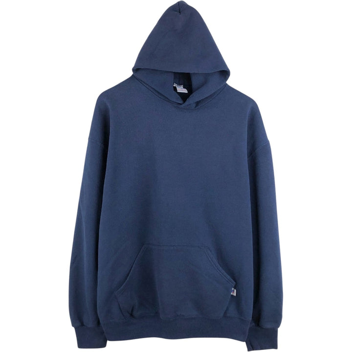 90'S Russell plain blank sweatshirt hoodie made in USA men's XL vintage cotton navy blue type Vintage Second Hand