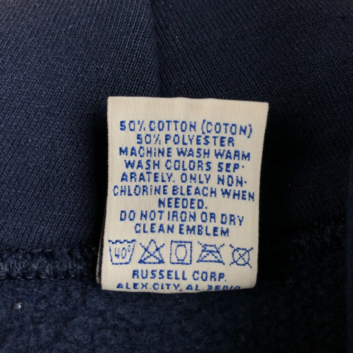 90'S Russell plain blank sweatshirt hoodie made in USA men's XL vintage cotton navy blue type Vintage Second Hand