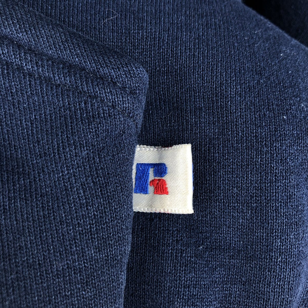 90'S Russell plain blank sweatshirt hoodie made in USA men's XL vintage cotton navy blue type Vintage Second Hand