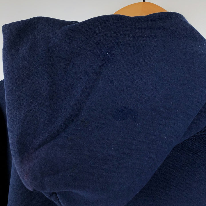 90'S Russell plain blank sweatshirt hoodie made in USA men's XL vintage cotton navy blue type Vintage Second Hand