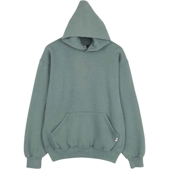 90'S Russell plain blank sweatshirt hoodie men's M size vintage cotton green type Vintage Second Hand