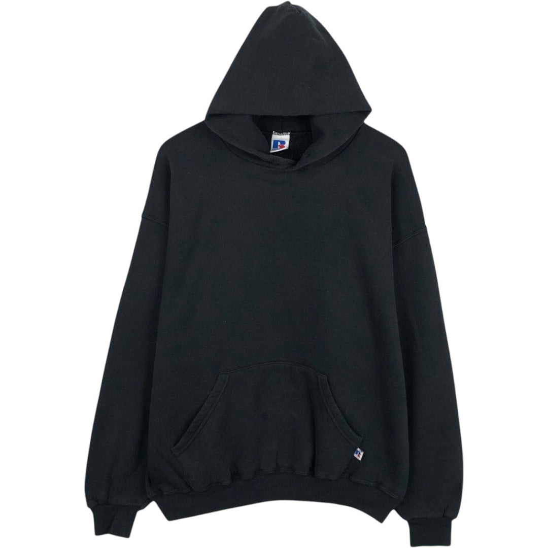 90'S Russell plain blank sweatshirt hoodie men's XL vintage cotton black type Vintage Second Hand