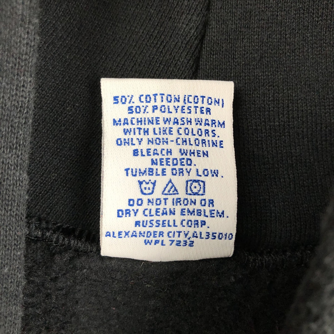 90'S Russell plain blank sweatshirt hoodie men's XL vintage cotton black type Vintage Second Hand