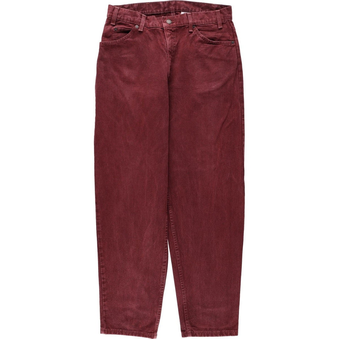 1990'S Levi's 550 Loose Fit Tapered Leg Orange Tab Tapered Denim Pants, Made in USA, Men's Size W34 (approx.), Vintage cotton Purple type red-purple Vintage Second Hand