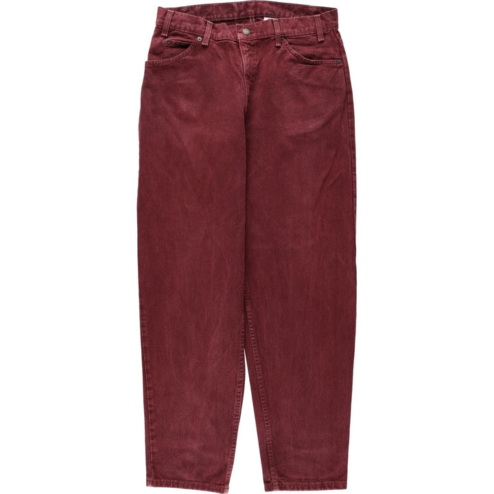 1990'S Levi's 550 Loose Fit Tapered Leg Orange Tab Tapered Denim Pants, Made in USA, Men's Size W34 (approx.), Vintage cotton Purple type red-purple Vintage Second Hand