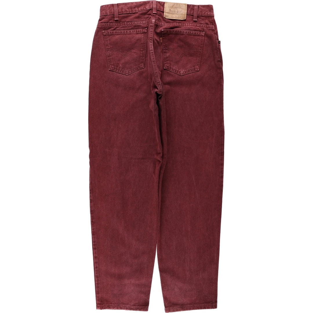 1990'S Levi's 550 Loose Fit Tapered Leg Orange Tab Tapered Denim Pants, Made in USA, Men's Size W34 (approx.), Vintage cotton Purple type red-purple Vintage Second Hand