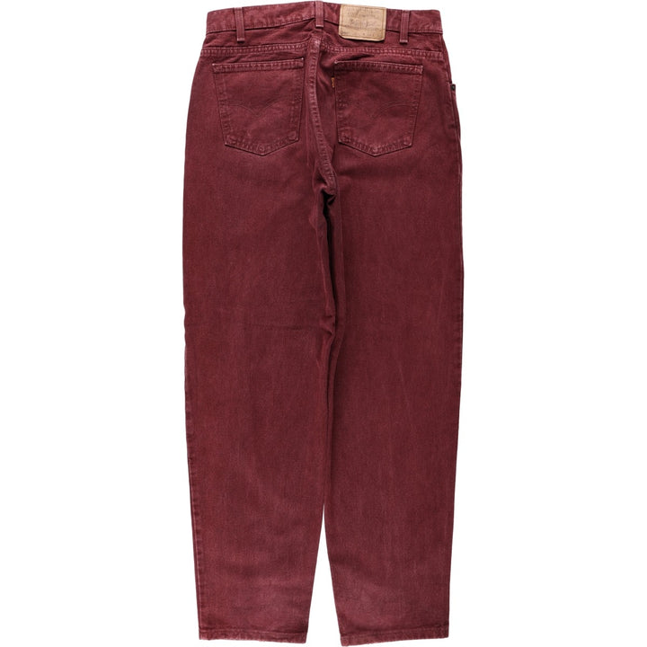 1990'S Levi's 550 Loose Fit Tapered Leg Orange Tab Tapered Denim Pants, Made in USA, Men's Size W34 (approx.), Vintage cotton Purple type red-purple Vintage Second Hand