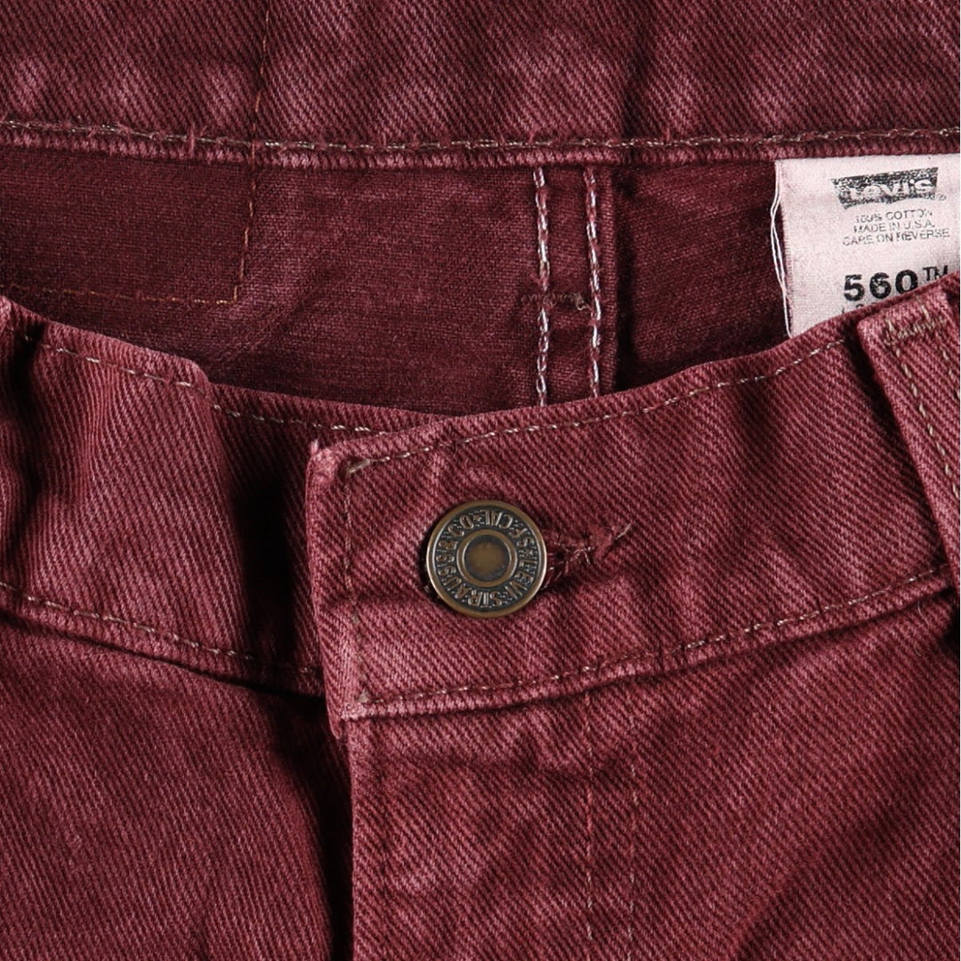 1990'S Levi's 550 Loose Fit Tapered Leg Orange Tab Tapered Denim Pants, Made in USA, Men's Size W34 (approx.), Vintage cotton Purple type red-purple Vintage Second Hand