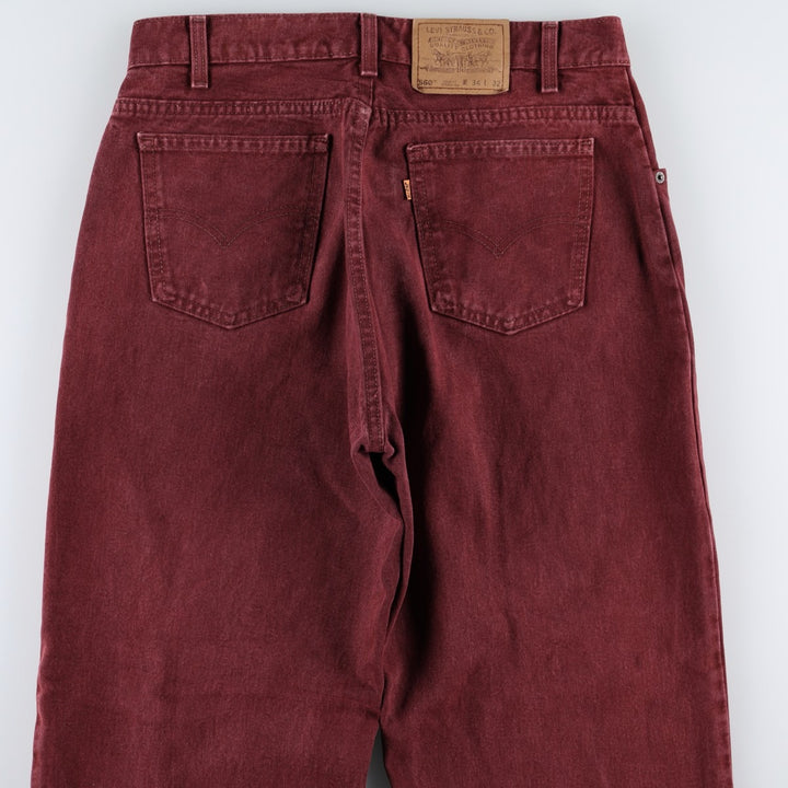 1990'S Levi's 550 Loose Fit Tapered Leg Orange Tab Tapered Denim Pants, Made in USA, Men's Size W34 (approx.), Vintage cotton Purple type red-purple Vintage Second Hand