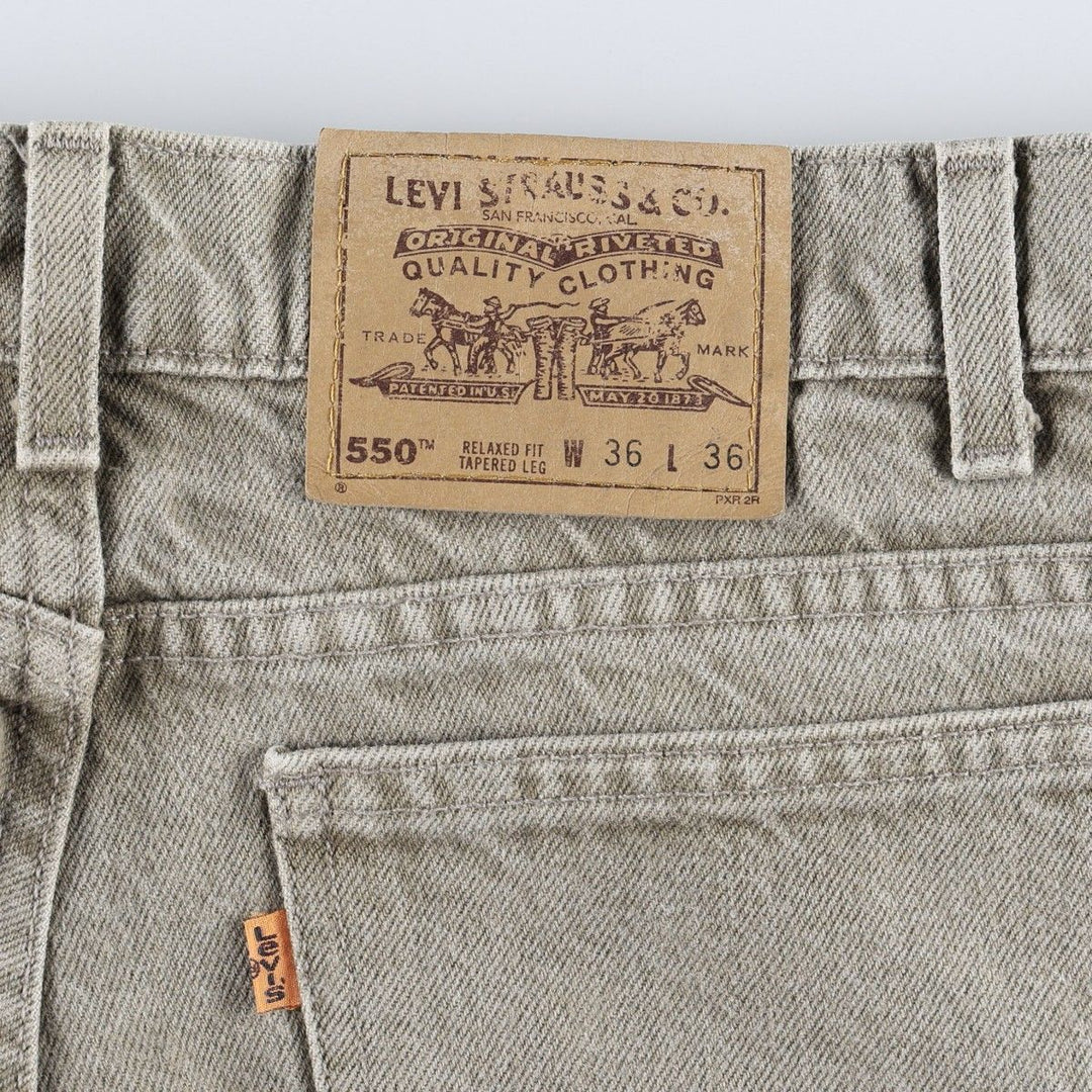 90'S Levi's 550 Relaxed Fit Tapered Leg Orange Tab Tapered Denim Pants, Made in USA, Men's W35 (approx.), Vintage cotton Khaki type Vintage Second Hand