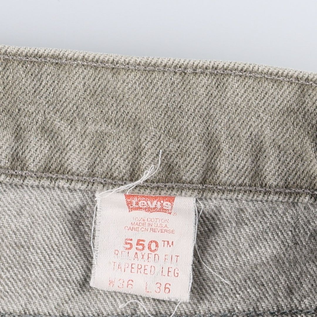 90'S Levi's 550 Relaxed Fit Tapered Leg Orange Tab Tapered Denim Pants, Made in USA, Men's W35 (approx.), Vintage cotton Khaki type Vintage Second Hand