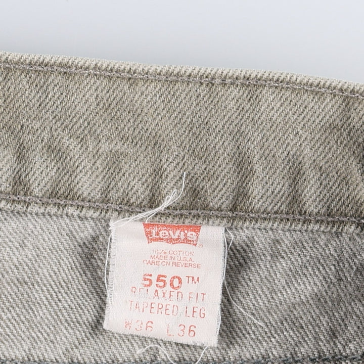 90'S Levi's 550 Relaxed Fit Tapered Leg Orange Tab Tapered Denim Pants, Made in USA, Men's W35 (approx.), Vintage cotton Khaki type Vintage Second Hand