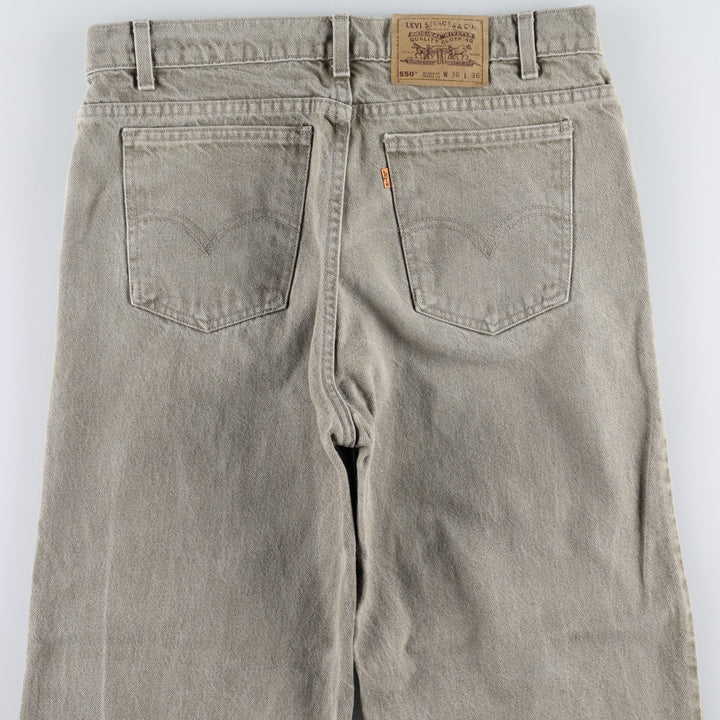 90'S Levi's 550 Relaxed Fit Tapered Leg Orange Tab Tapered Denim Pants, Made in USA, Men's W35 (approx.), Vintage cotton Khaki type Vintage Second Hand