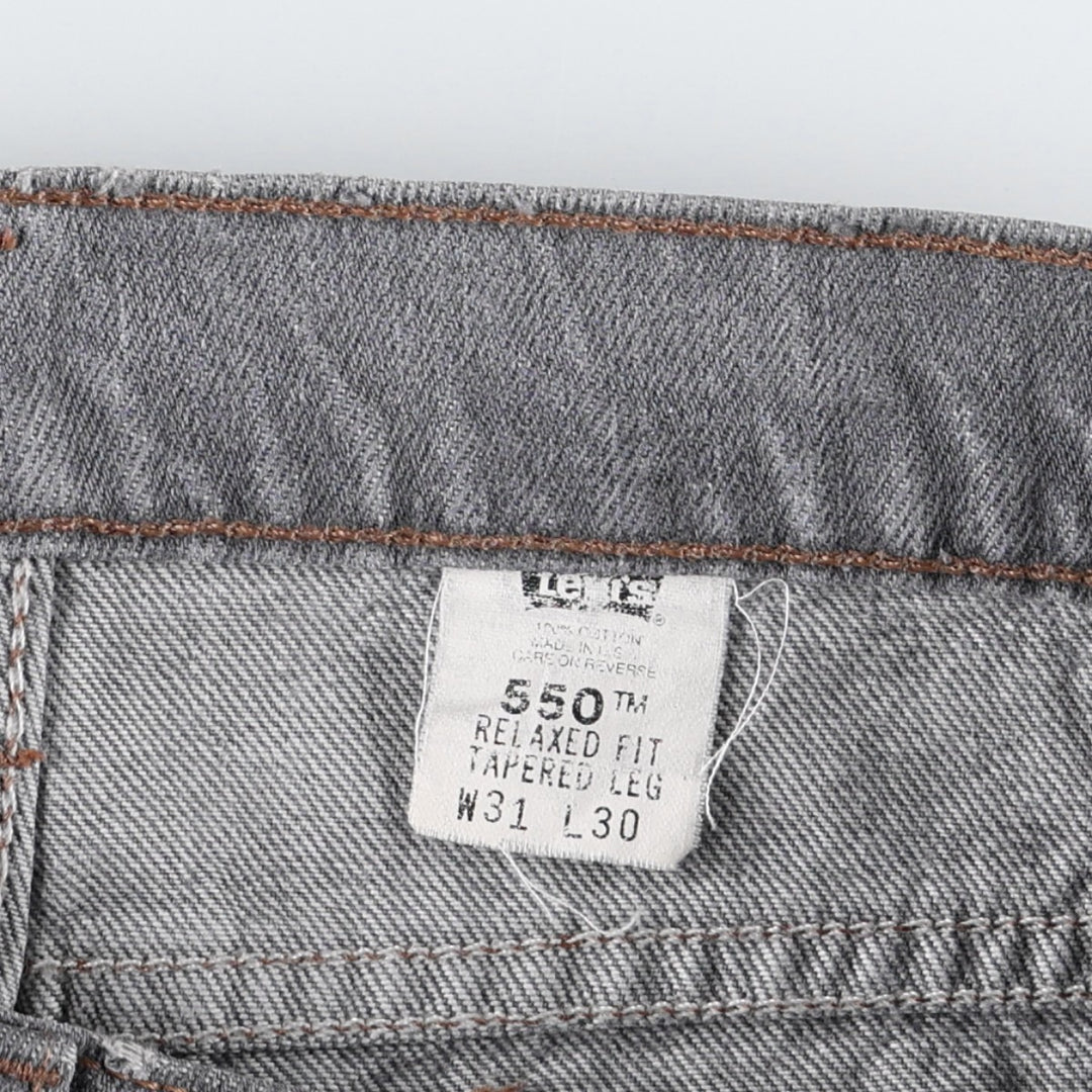 90'S Levi's 550 Relaxed Fit Tapered Leg Tapered Denim Pants Made in USA Men's W31 Vintage cotton gray type Vintage Second Hand