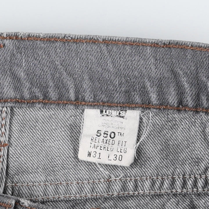 90'S Levi's 550 Relaxed Fit Tapered Leg Tapered Denim Pants Made in USA Men's W31 Vintage cotton gray type Vintage Second Hand