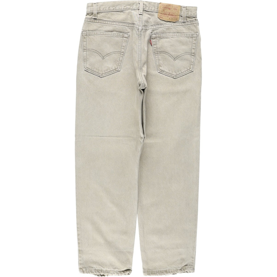 90'S Levi's 550 Relaxed Fit Tapered Denim Pants Made in USA Men's W34 Vintage cotton Khaki type Vintage Second Hand